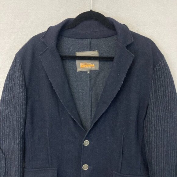 Imperial Italy Mens Knit Unconstructed Blazer Jacket XL Streetwear Preppy Blue - Picture 7 of 15